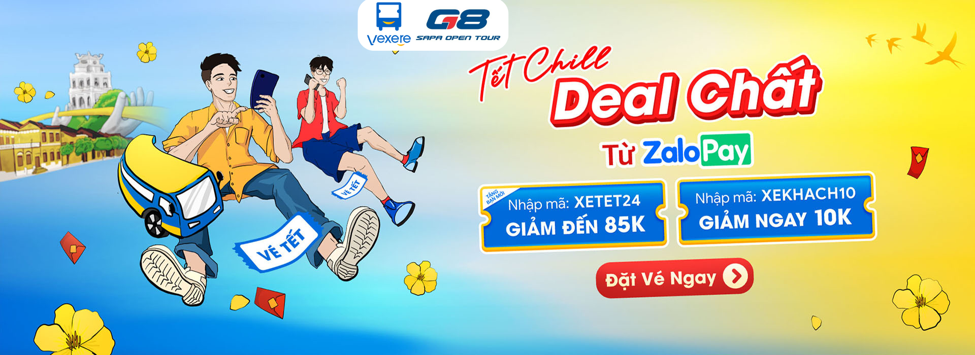Read more about the article Ưu đãi giảm tới 85k khi đặt xe G8 Open Tour thanh toán qua Zalopay